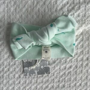 Kate Quinn Organic Cotton Aqua Whale Baby Bow Headband